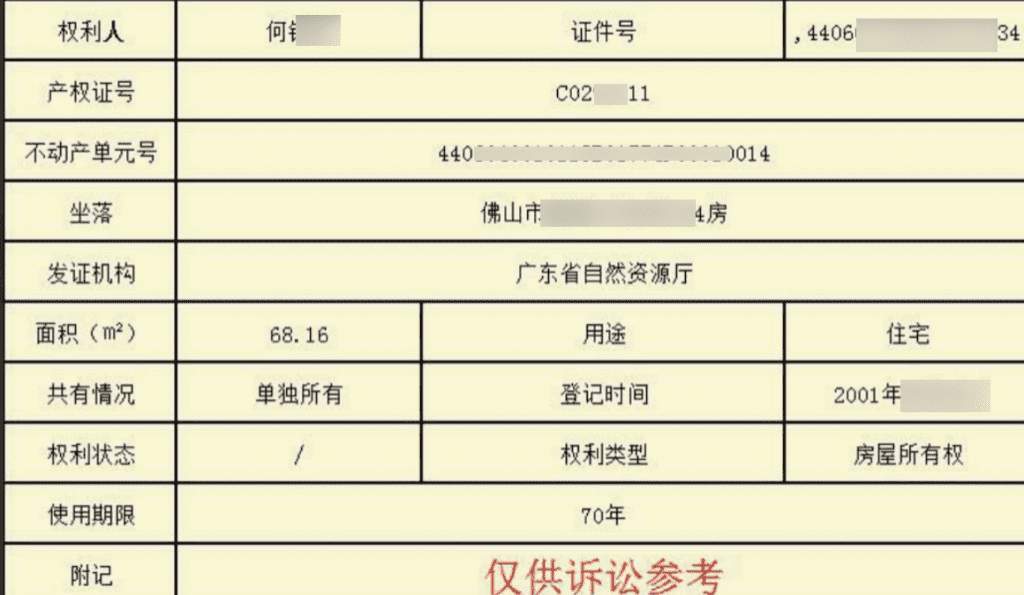 名下房产查询